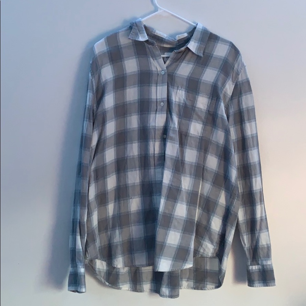 Gap grey and white flannel